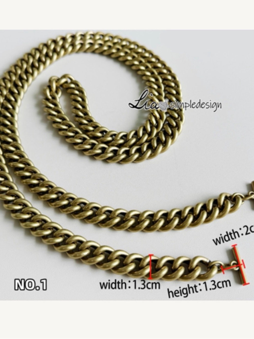 Antique Brass Tone Chain Strap 110cm replacement bag strap